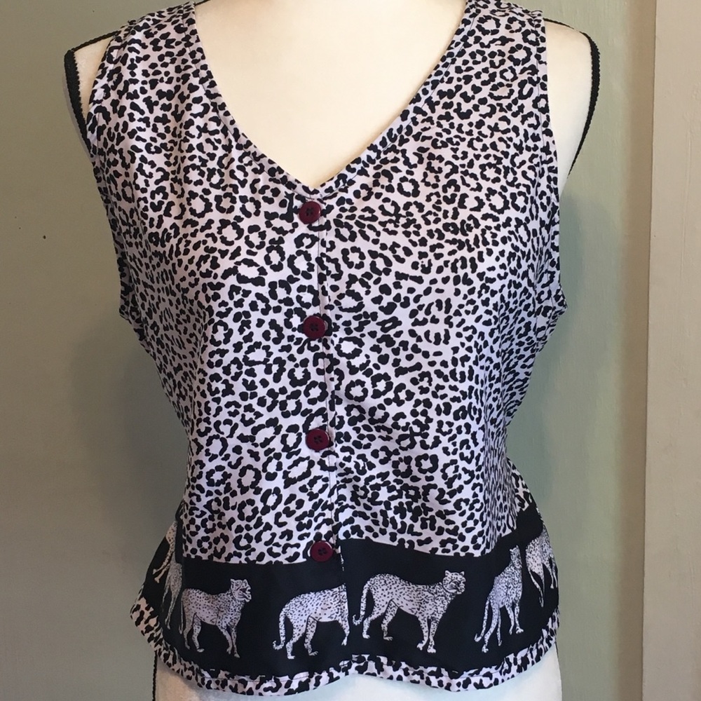 3/$25 Rima Beachwear animal print top S/M